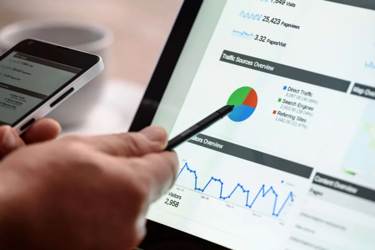 Repetitive marketing metrics on a tablet